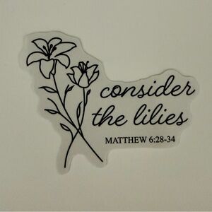 ⚪️Matthew 6:28-34 Bible Verse Biblical Vinyl Sticker Decal